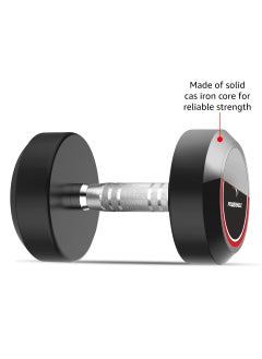 PowerMax Fitness PowerMax Fitness Rubber Coated Round Professional Dumbbell for Home Gym | dumbbell for home gym workouts| gym dumbbell | dumbbell for men-women fitness | 22.5kg dumbbell x 1| Black  - Image 4
