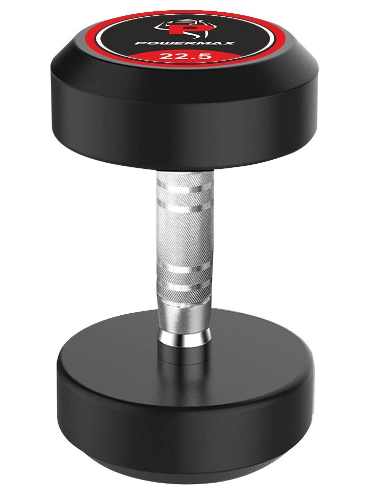 PowerMax Fitness PowerMax Fitness Rubber Coated Round Professional Dumbbell for Home Gym | dumbbell for home gym workouts| gym dumbbell | dumbbell for men-women fitness | 22.5kg dumbbell x 1| Black  - Image 1