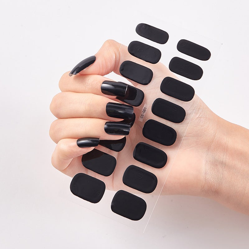 New 16-Finger Minimalist Ultra-Thin Seamless Solid Color Full-Cover Sticker 3D Nail Stickers No-Bake Nail Stickers Patches - Image 3