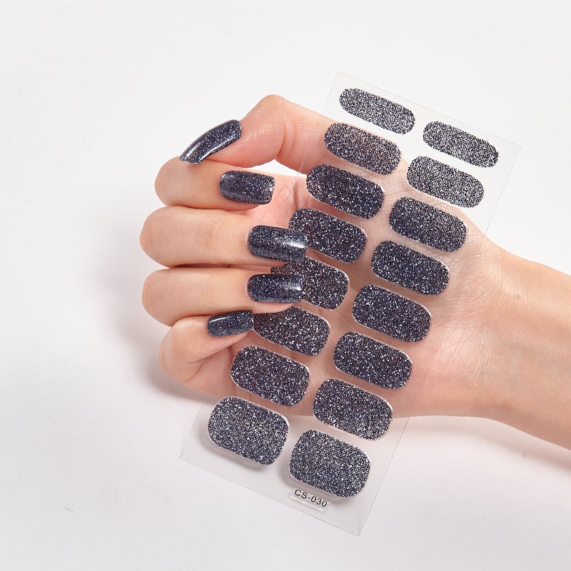 New 16-Finger Minimalist Ultra-Thin Seamless Solid Color Full-Cover Sticker 3D Nail Stickers No-Bake Nail Stickers Patches - Image 1