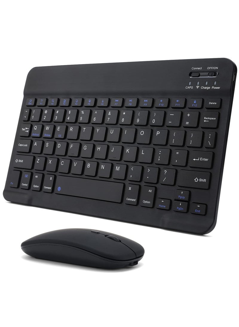 Rechargeable Bluetooth Keyboard and Mouse Combo Ultra-Slim Portable Compact Wireless Mouse Keyboard Set Android Windows Tablet Cell Phone iPhone iPad Pro Air Mini, iPad OS/iOS 13 and above - Image 1