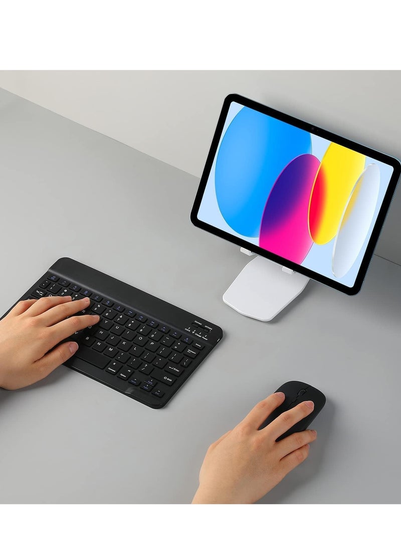 Rechargeable Bluetooth Keyboard and Mouse Combo Ultra-Slim Portable Compact Wireless Mouse Keyboard Set Android Windows Tablet Cell Phone iPhone iPad Pro Air Mini, iPad OS/iOS 13 and above - Image 3