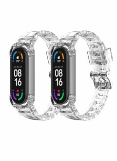 Y&D Replacement Strap, Sport Wristband, Adjustable Bracelet, for Xiaomi Mi Band 5 Bands/for 6 Bands, 2 Pack (Clear+Clear)  - Image 1