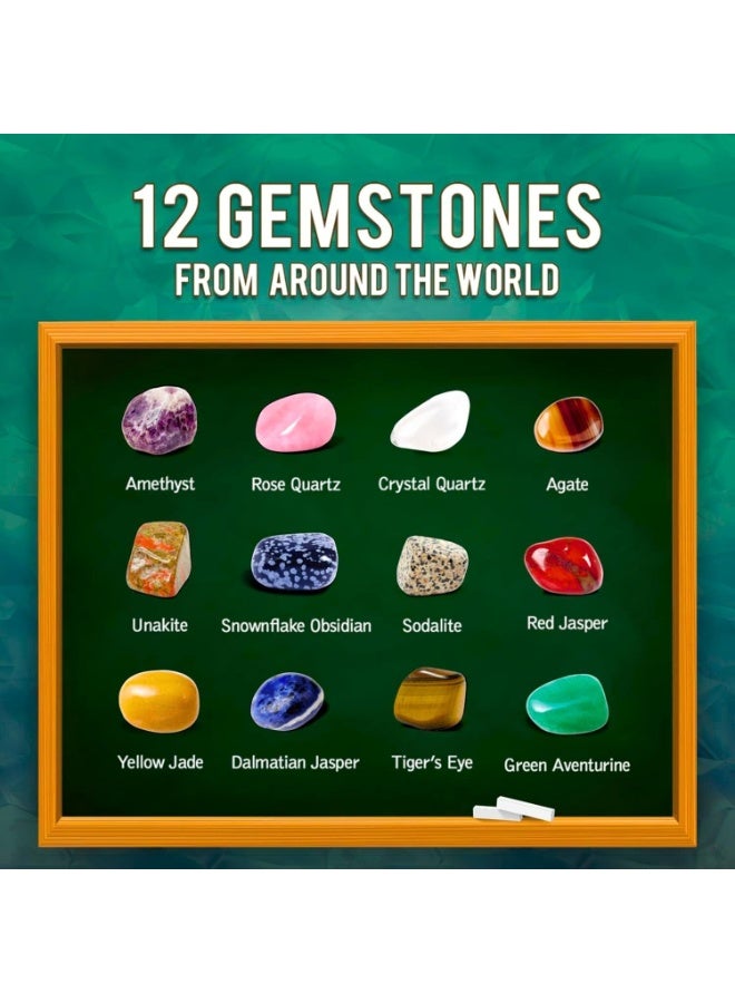MAGIC VAULT Gemstone Dig Kit for Kids | 12 Real Gemstones & Crystals Excavation Set | STEM Geology Science Educational Toy - Image 2