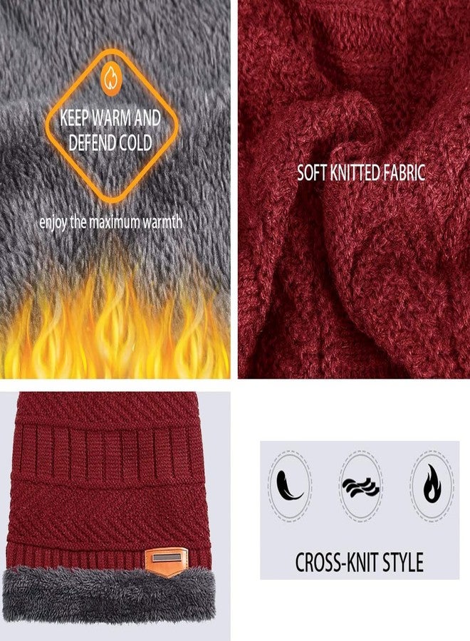 FF Winter Beanie Hats Scarf Set, Thick Warm Slouchy Beanies Hat Knit Skull Cap Neck Warmer for Men Women - Multicolor - Image 5