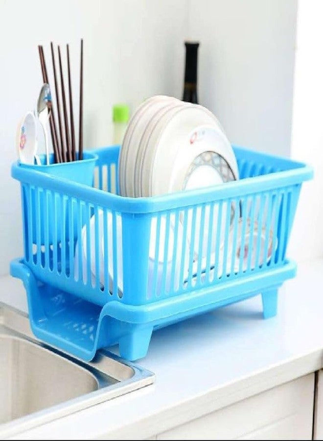 GION Heavy Duty Kitchen Sink Dish Drainer – 3 in 1 Plastic Plate Drying Rack with Utensil Cup – Multipurpose Kitchen Drainer - Image 2