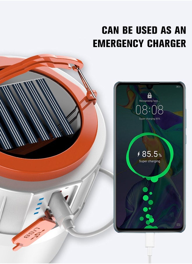 GROIC Solar Power Camping Lantern LED Portable Solar USB Rechargeable Flashlight Waterproof Lights w/ Remote 6 Light Modes, Waterproof Flashlight for Camping, Hiking, Fishing, Emergency  - Image 5