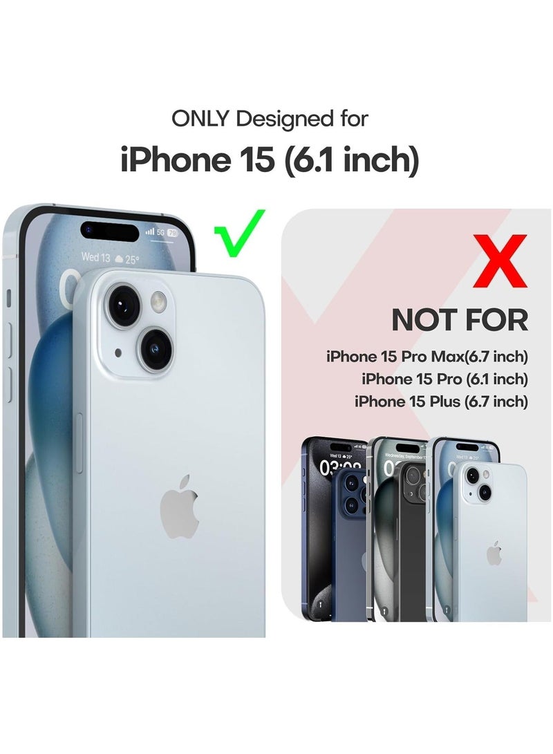 MUNTAQI Case for iPhone 15 Camshield Cover with Slide Camera Lens Protection - PC Back & TPU Bumper, Anti-Fingerprint Soft Touch Case (Green) - Image 2