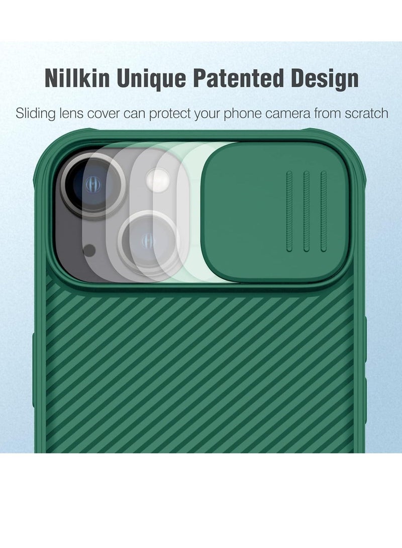 MUNTAQI Case for iPhone 15 Camshield Cover with Slide Camera Lens Protection - PC Back & TPU Bumper, Anti-Fingerprint Soft Touch Case (Green) - Image 3