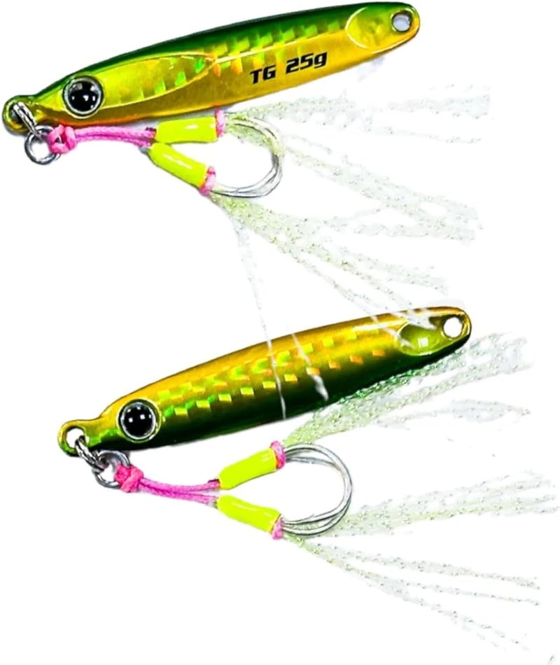 JIGGAT Tungsting I Jigs - Premium Tungsten Fishing Lure (25g, Green Gold)