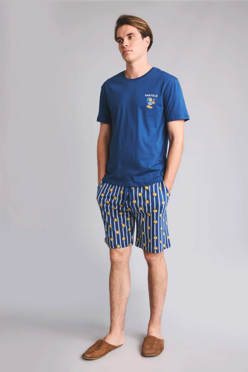 100% Cotton Printed Top Shorts 2 Piece Pyjama Set