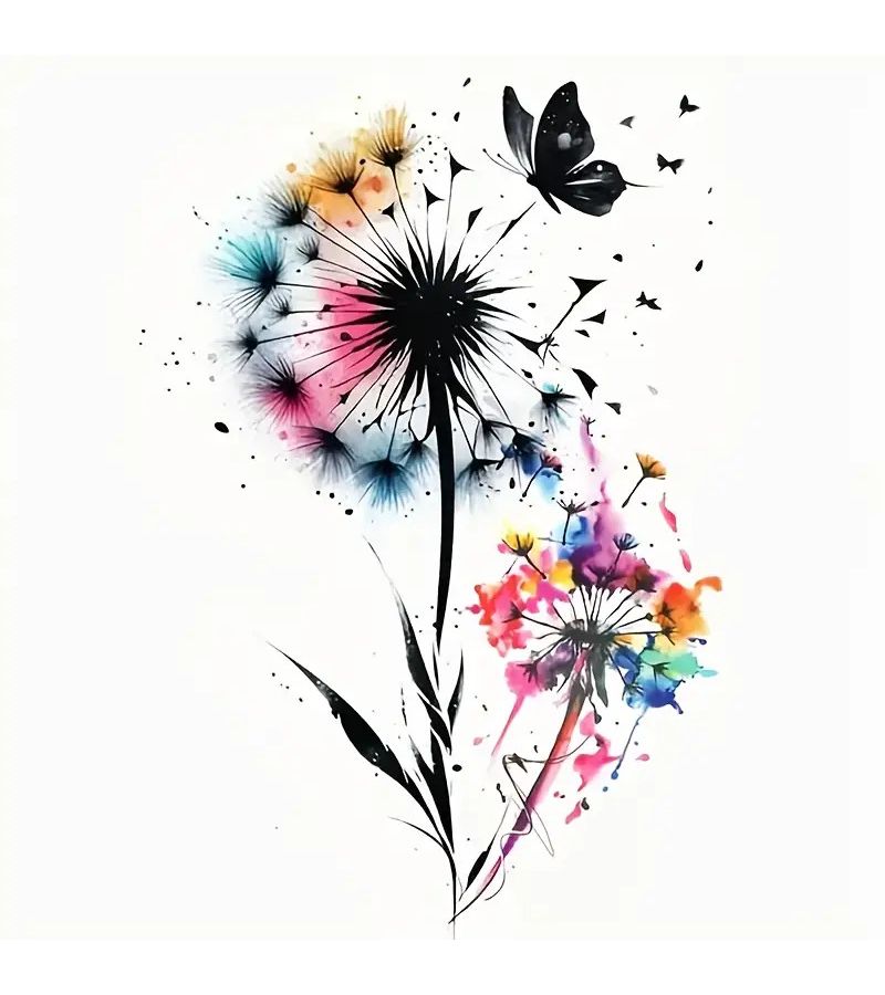 Vinyl Dandelion Butterfly Decal 3D Flat Car Sticker for Laptop Truck Phone Window - Image 1