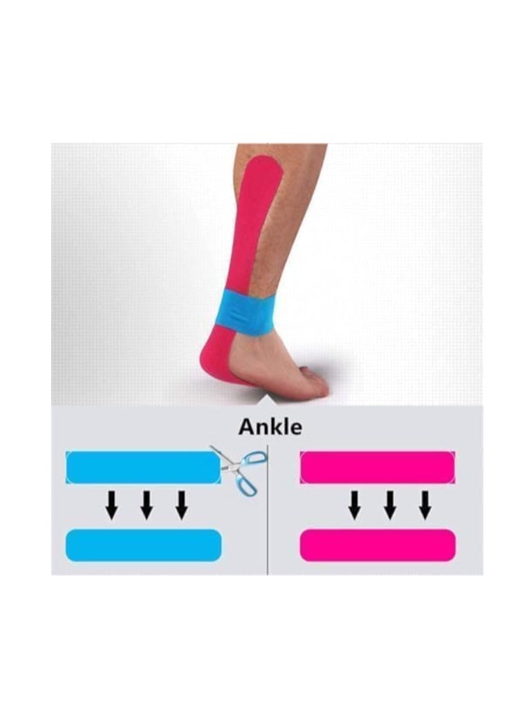 شريط عضلات لاصق مرن من القطن لدعم اللياقة بطول 5 متر بألوان متعددة شريط رياضي مرن قابل للتنفس - Image 3