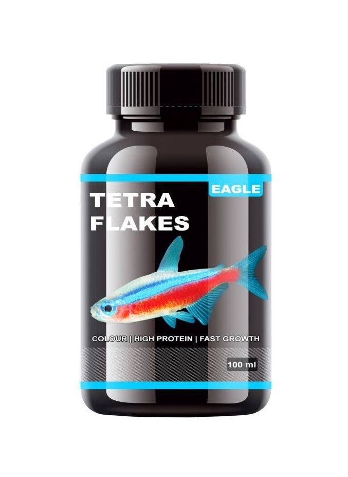Eagle - Excellent High Protein Nutrition Tetra Flakes Food For Small Fishes 100Ml - Image 1