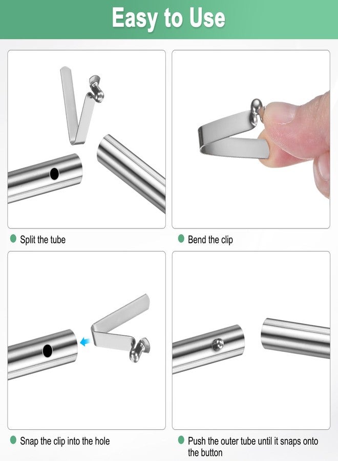M METERXITY 6-Pack Kayak Paddle Snap 5mmx30mm Single Pin V Shaped Spring Steel Tent Pole Clips Locking Clips for Camping/Kayak Paddle/Tent Pole Push Button Spring Snap Clips - Image 4