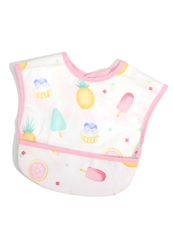 MissTiara - 4 Packs Baby Waterproof Bib with Crumb Catcher Pocket Wipeable Stain Soft Adjustable Snaps Feeding Bibs For Infants and Toddlers - Image 1