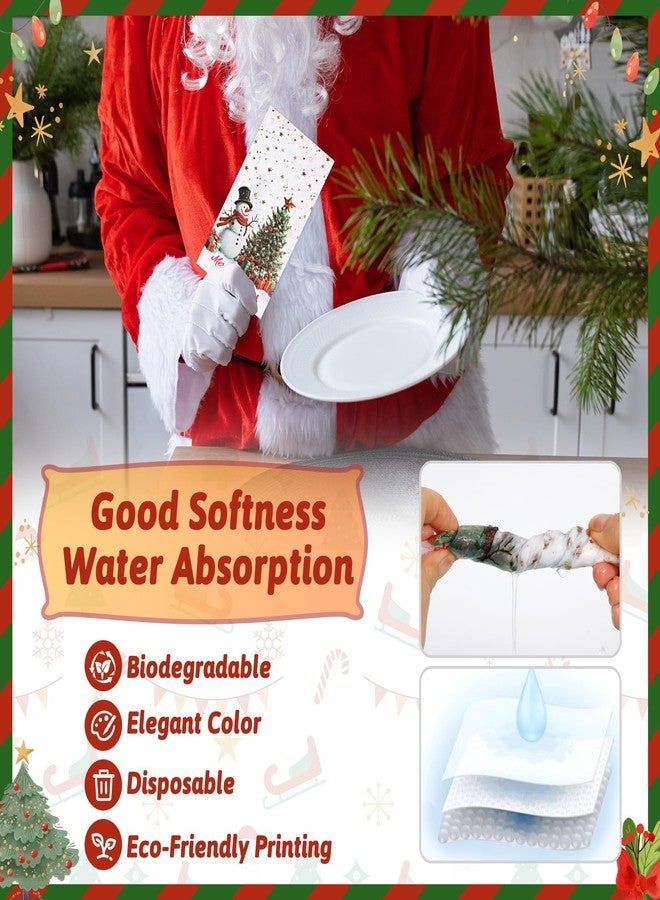 LifeisLuck 170 Pcs Christmas Disposable Napkin Papers Snowman White Decorative Table Guest Napkin 2 Ply Merry Christmas Trees Hand Towels for Winter Xmas Holiday Party Lunch Dinner Kitchen Bathroom Supplies - Image 4