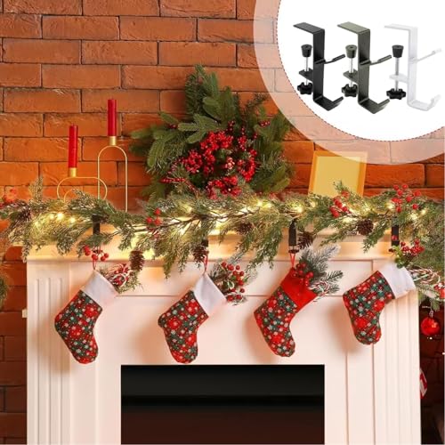 Guojanfon 3 Pack Christmas Stockings Holder Hanger,Metal Hooks for Hanging Christmas Stockings,Stocking Holders for Mantle for Christmas Decorations - Image 5