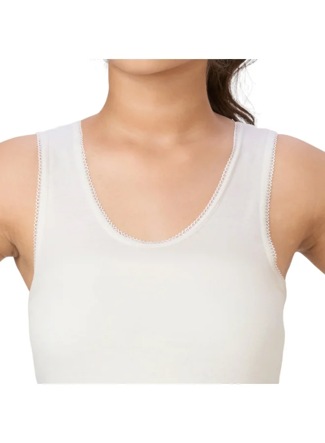 Byc IVORY Girls 100% Combed Cotton Sleeveless Vest, Seamless No-Stitch Sides, Soft Skin Friendly Tank Top Singlet (Pack of 3) - Ivory for Women | Best Price UAE