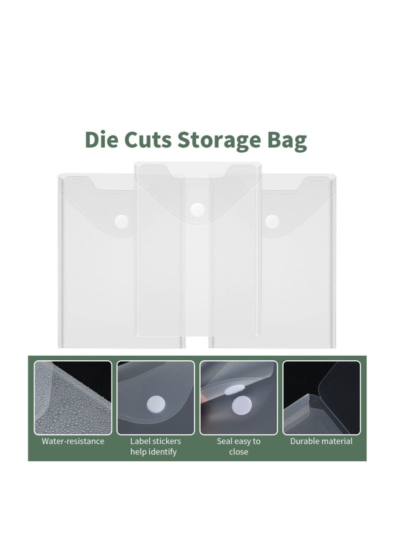 Excefore 12 Pack Stamp and Die Storage Pockets, Transparent Plastic Folders, Clear Plastic Envelopes Storage Bag, Suitable for DIY Scrapbooking Paper Card Craft Cutting Dies for Card Making  - Image 3