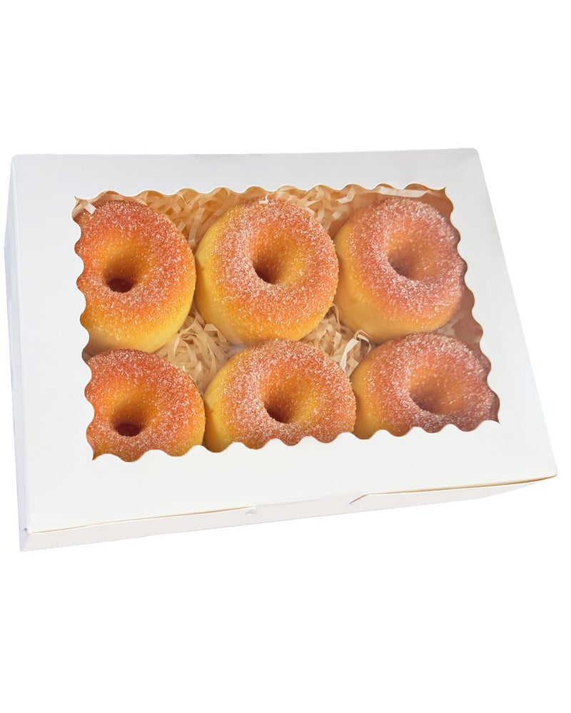 qiqee 9x6x2.5 Inch White Cookie Box with Window 15Pcs Pastry Macaron Bakery Box For Packaging - Image 3