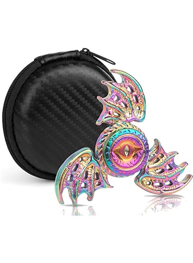 Dragon Fidget Spinner Toys for Kids Adults, Phoenix Fidgit Spinner Desk Toy Metal, Stress Relief Toys Spin Fidgets Hand Finger Spinners Toy Focus Fidgeting Tri Spinner Novelty Gift Prize with Case