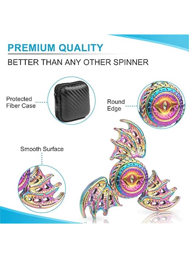 Dragon Fidget Spinner Toys for Kids Adults, Phoenix Fidgit Spinner Desk Toy Metal, Stress Relief Toys Spin Fidgets Hand Finger Spinners Toy Focus Fidgeting Tri Spinner Novelty Gift Prize with Case
