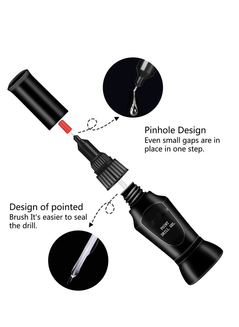 Excefore Nail Rhinestone Glue, Glue Gel for Nail Gem, LED Light Cure Glue, Jewelry Diamond Manicure Decoration Gel, NO Wipe Nail Glue for Beads Stickers Stones Crystals Diamond Nails DIY Tools with 2 Tweezers - Image 2