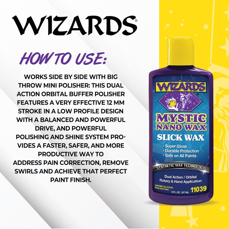 Wizards Mystic Nano Car Wax Polish - Protects and Provides Extreme Gloss and Slickness - Safe For All Paint and Clear Types Car Polishing Compound - For Both Machine and Hand Use - 8 oz - Image 3