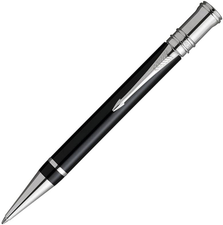باركر Parker Duofold Ballpoint Pen with Palladium Trim - Medium Tip, Black Ink - Image 1
