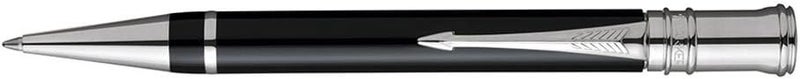 باركر Parker Duofold Ballpoint Pen with Palladium Trim - Medium Tip, Black Ink - Image 3