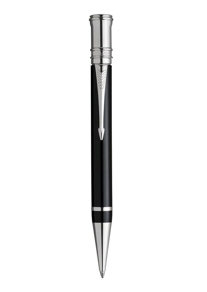 باركر Parker Duofold Ballpoint Pen with Palladium Trim - Medium Tip, Black Ink - Image 2