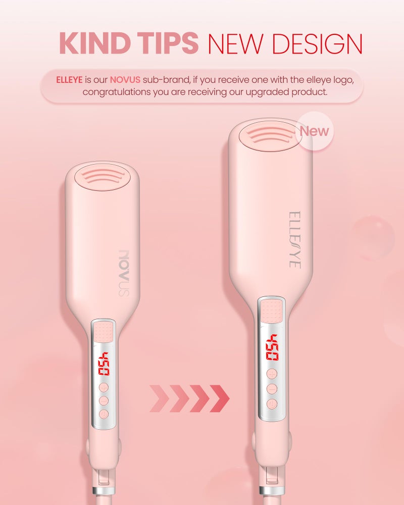 NOVUS Rovy Wave Curling Iron Anti-Scald Hair Crimper,2 Barrel Ionic Wavy Hair Curler for Women,1.1in/28MM Rapid Heating Curling Wand, Hair Waver,Crimper Hair Iron for Wide Deep Waves - Image 2