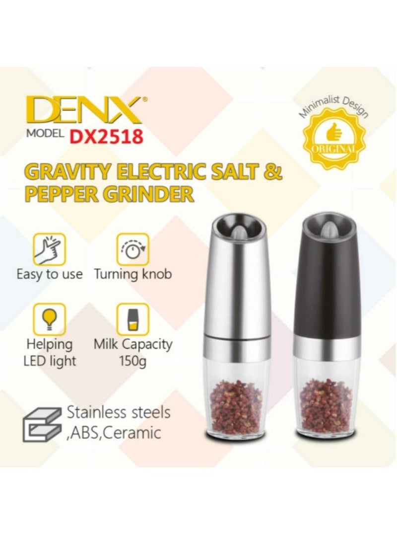 Denx Gravity Electric Salt and Pepper Grinder | DX2518 - Image 1
