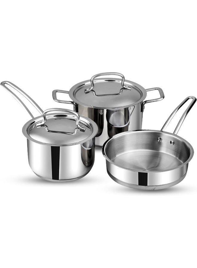 Vinod Stainless Steel Induction Friendly Classic Deluxe Combo Set of 3 Pcs - Image 1