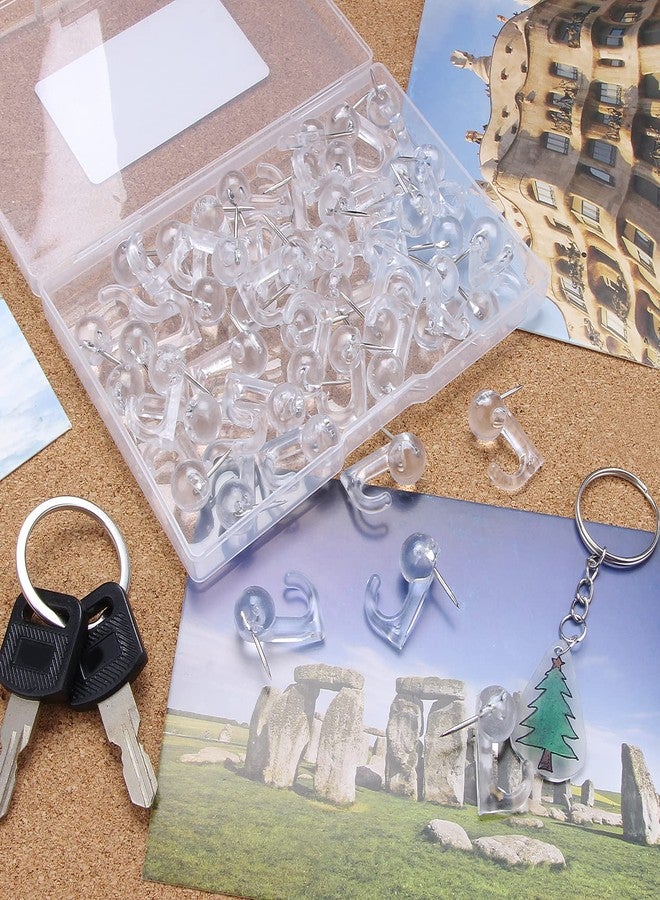 ياليس ٥٠ قطعة من خطافات دبابيس الضغط الشفافة، خطافات دبابيس لوحة الفلين، خطافات دبابيس إبهام مزخرفة لجدار الصور، لوحة الإعلانات، جدار المنزل، المكتب المنزلي، المدرسة، التثبيت والتعليق - Image 4