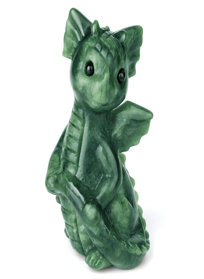 gemshan Jade Dragon Statue Gift - Hand Carved Stone Figurines Decorative Ornaments for Garden Living Room, Bedroom, Office Desktop - Image 1