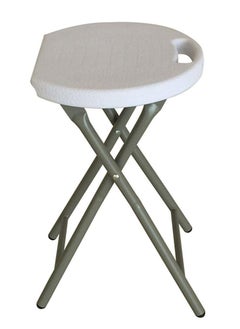 Portable Folding Chair, Backless Flodable Stool Chair with Handle, Foldable Stools for Adults, Round Fold Chair for Dorm, Kitchen, Vanity and Outdoor use 33cm×29cm×45cm