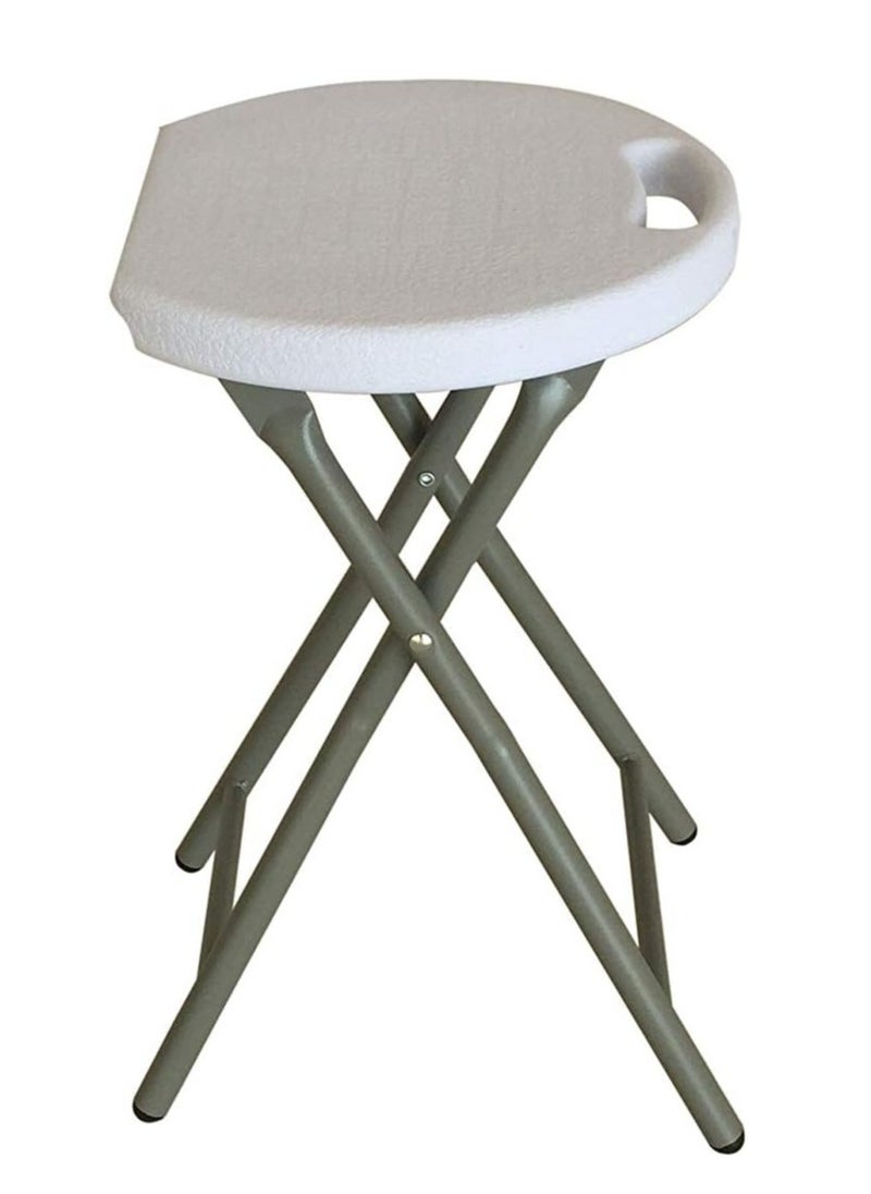 Generic - Portable Folding Chair, Backless Flodable Stool Chair with Handle, Foldable Stools for Adults, Round Fold Chair for Dorm, Kitchen, Vanity and Outdoor use 33cm×29cm×45cm - Image 1