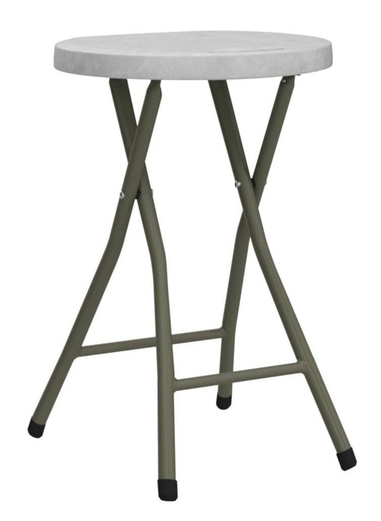 Generic - Portable Folding Chair, Backless Flodable Stool Chair with Handle, Foldable Stools for Adults, Round Fold Chair for Dorm, Kitchen, Vanity and Outdoor use 33cm×29cm×45cm - Image 1