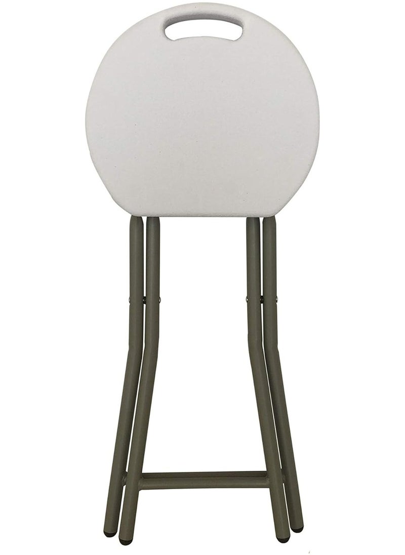 Generic - Portable Folding Chair, Backless Flodable Stool Chair with Handle, Foldable Stools for Adults, Round Fold Chair for Dorm, Kitchen, Vanity and Outdoor use 33cm×29cm×45cm - Image 1