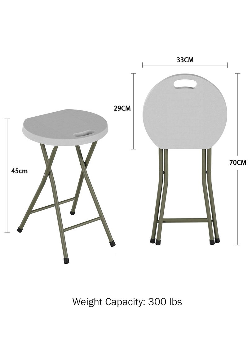 Generic - Portable Folding Chair, Backless Flodable Stool Chair with Handle, Foldable Stools for Adults, Round Fold Chair for Dorm, Kitchen, Vanity and Outdoor use 33cm×29cm×45cm - Image 1