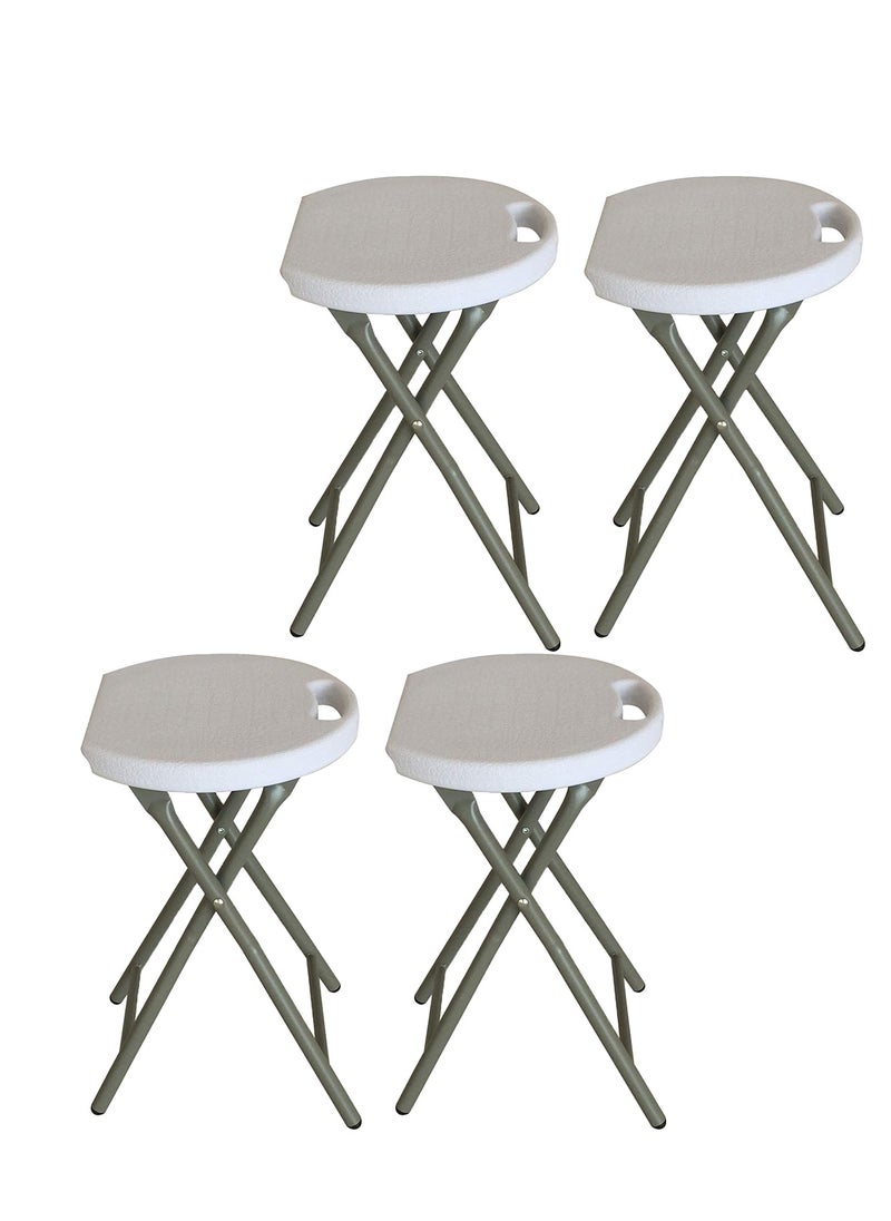 Generic - Portable Folding Chair, Backless Flodable Stool Chair with Handle, Foldable Stools for Adults, Round Fold Chair for Dorm, Kitchen, Vanity and Outdoor use 33cm×29cm×45cm - Image 1