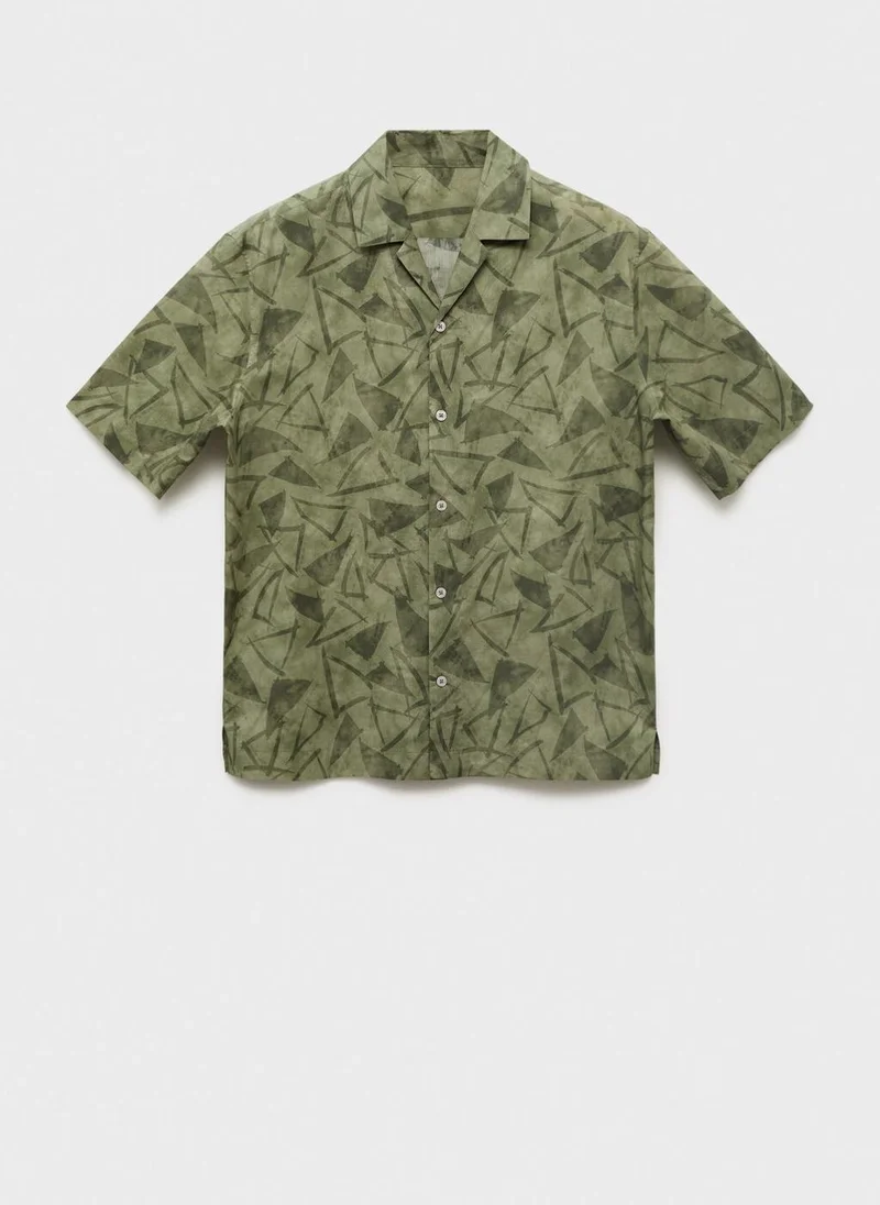 Mango Man  Printed bowling shirt for Men | Best Price UAE