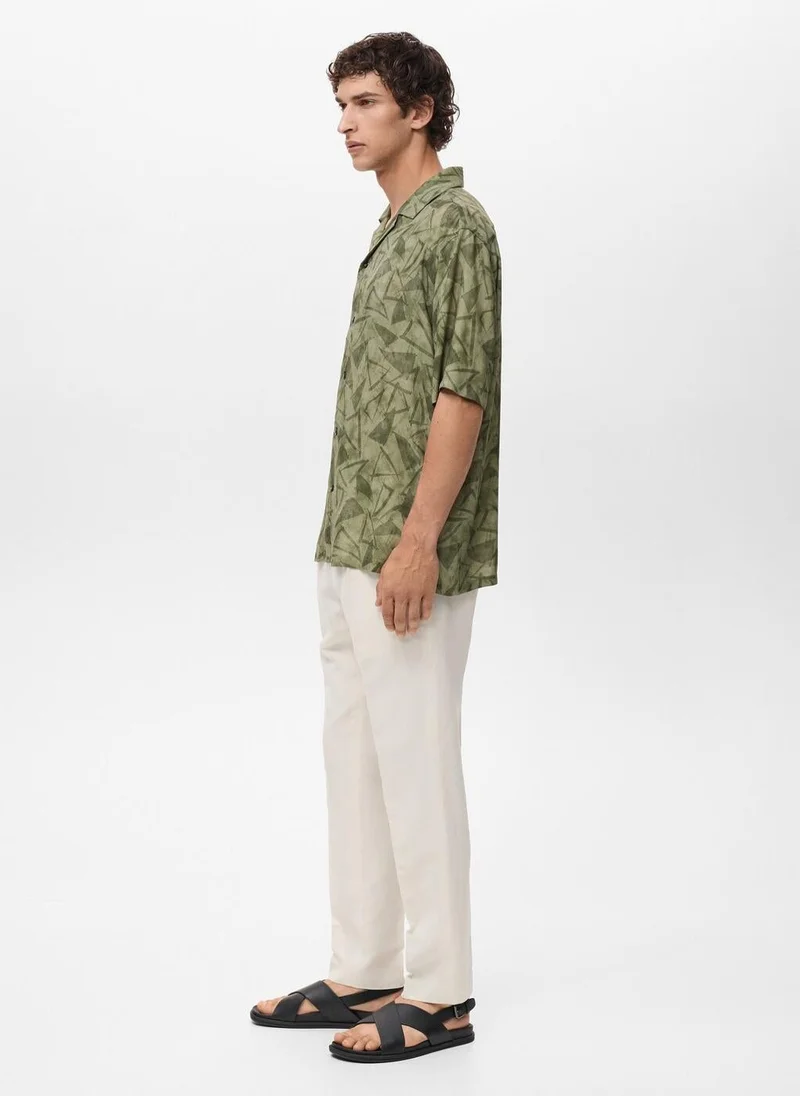 Mango Man  Printed bowling shirt for Men | Best Price UAE