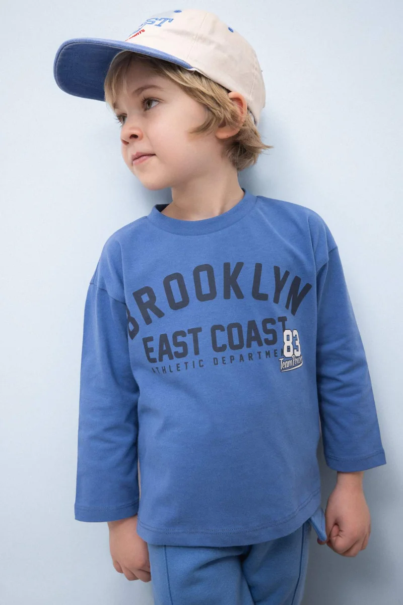 ديفاكتو Baby Boy Crew Neck Printed T-shirt