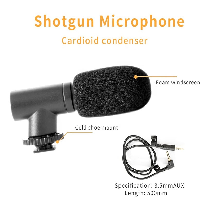 coku 6 in 1 Vlogging Kit for iPhone, Android with Tripod | LED Light, Cardioid Microphone, Phone Holder, Bluetooth Remote & Microphone Cable | Video Making Kit for Camera, Video Shoot, Youtubers - Image 3
