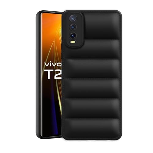 Plus Puffer Case Camera Protection Soft Back Cover for Vivo Y20 | Vivo Y20i - Black - Image 1