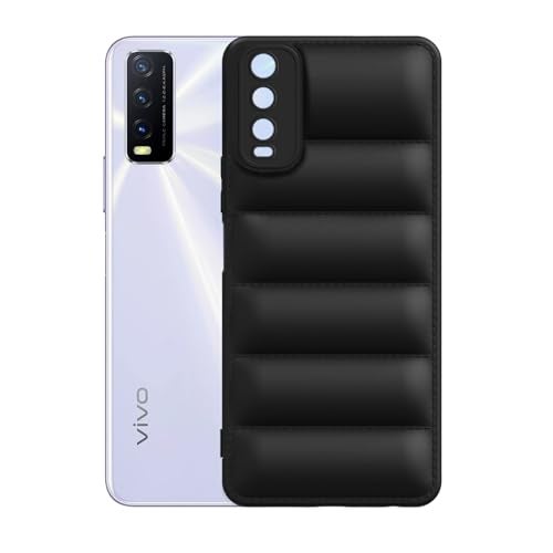 Plus Puffer Case Camera Protection Soft Back Cover for Vivo Y20 | Vivo Y20i - Black - Image 3