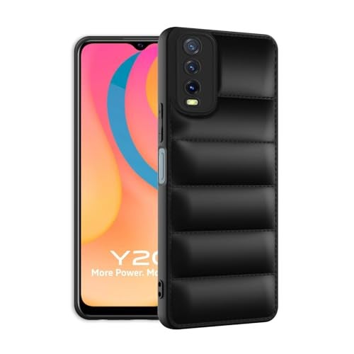 Plus Puffer Case Camera Protection Soft Back Cover for Vivo Y20 | Vivo Y20i - Black - Image 2